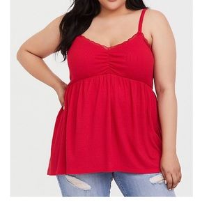 COPY - Torrid Red Waffle Knit Babydoll Cami